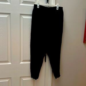 Flax Black Tapered Linen Pants